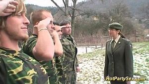 Military Damsel gets soldiers jizm