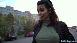 Public Agent Super-sexy brown-haired with spectacular orbs nails a stranger to pay a excellent
