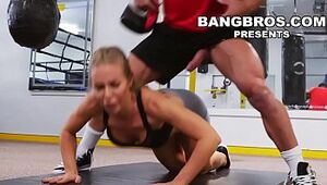 BANGBROS - Giant Globes Honey Nicole Aniston Gets Her Vag Worked Out In The Gym