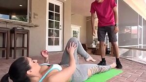 Stepmom seducing him with yoga workout